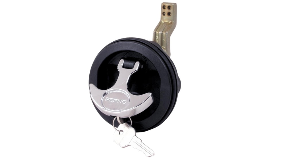 Perko Surface Mount &amp; Latch - Black Body, Chrome Handle, Offset Cam Bar, 3/4" - 2-3/8" 55837