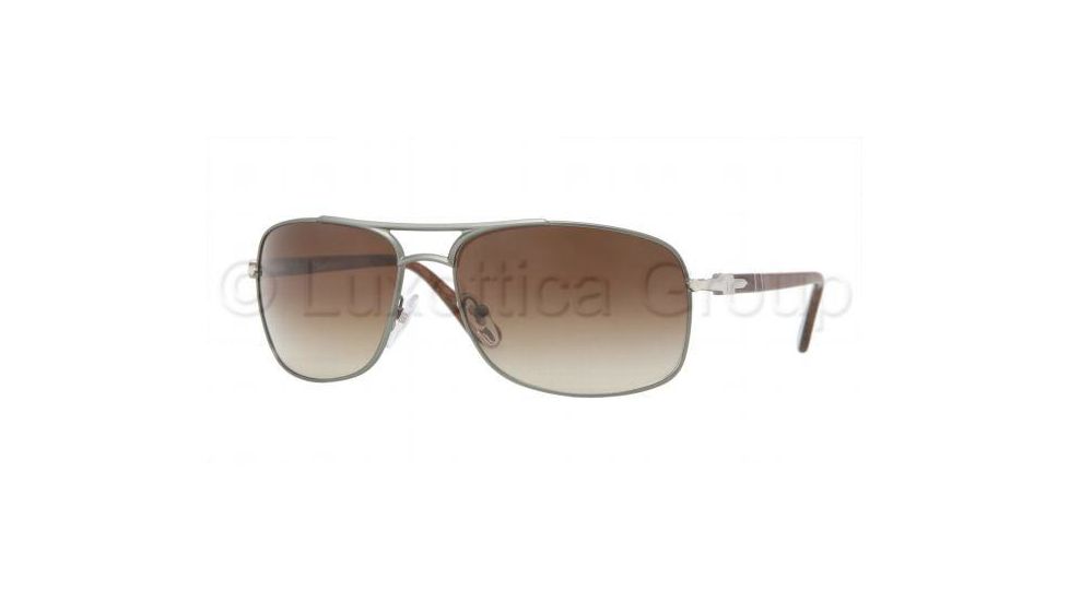 Persol PO2407S Sunglasses 100351-6200 - Matte Gunmetal Frame, Crystal Brown Gradient Lenses