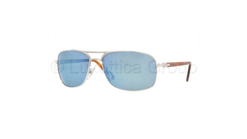 Persol PO2407S Sunglasses 101756-6200 - Pale Gold Frame, Crystal Blue Lenses