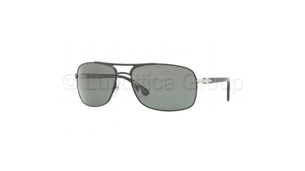 Persol PO2407S Sunglasses 104758-6216 - Matte Black Frame, Polarized Gray Lenses
