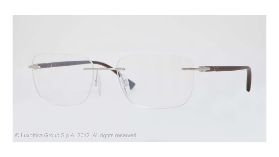Persol PO2428V Eyeglass Frames 1021-52 - Silver Frame, Demo Lens Lenses