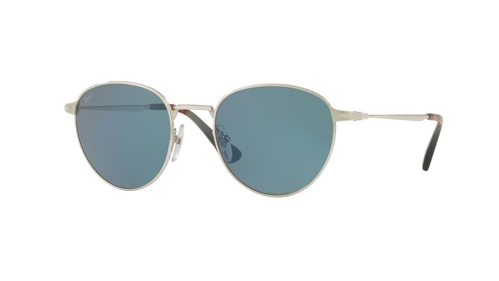 Persol PO2445S Sunglasses 518/56-52 - Silver Frame, Light Blue Lenses