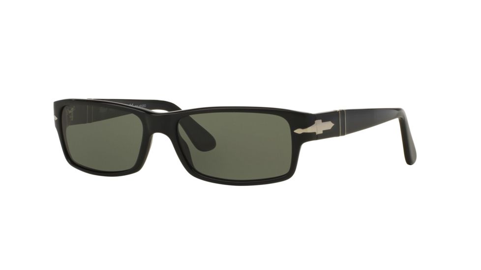 Persol PO2747S Acetate Frame Classics Sunglasses, Black Frame, Green Lenses, Polarized, 95/48-5716