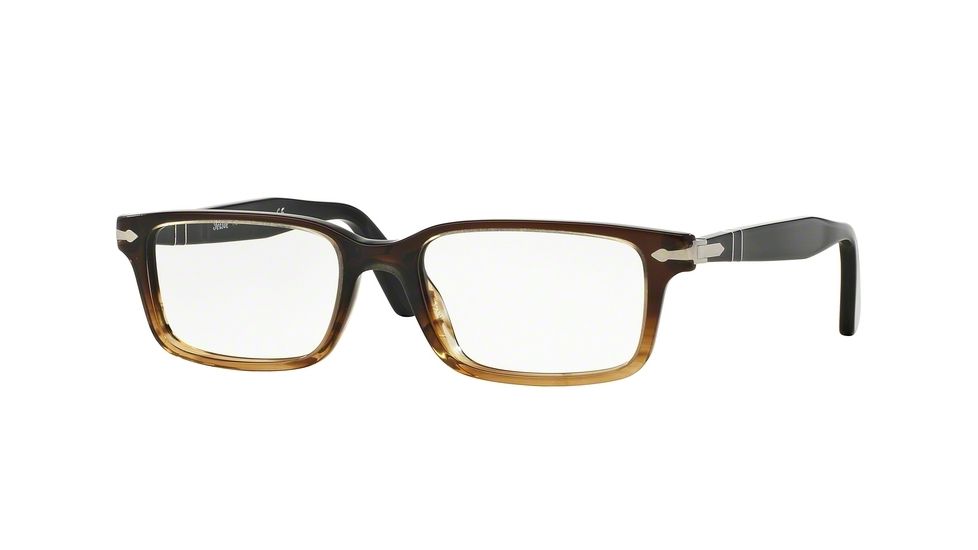 Persol PO2965VM Eyeglass Frames 1026-53 - Brown/striped Brown Frame