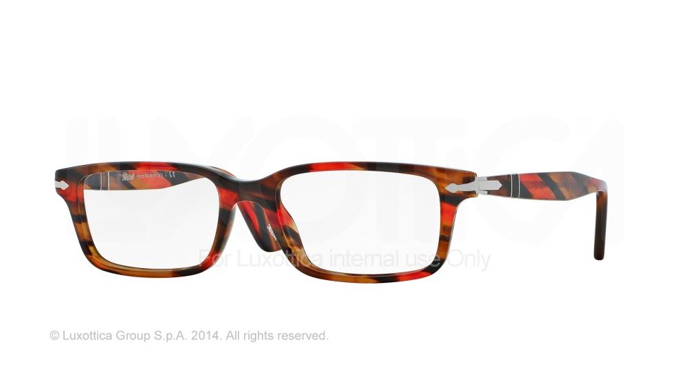 Persol PO2965VM Eyeglass Frames 978-53 - Brown Stripped/red Frame
