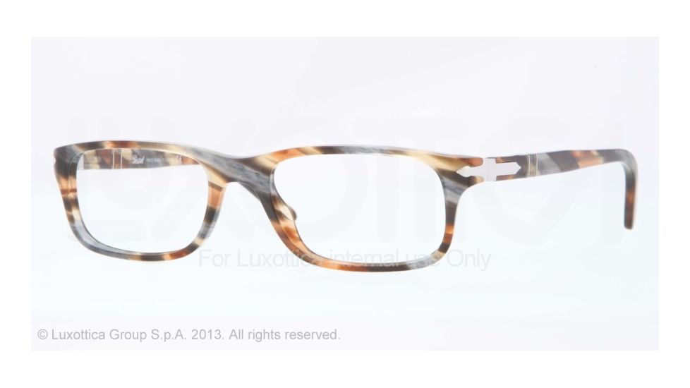 Persol PO3005V Eyeglass Frames 978-51 - Brown Grey Stripped Frame