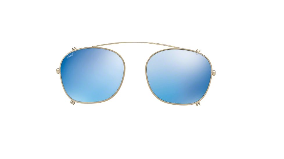 Persol PO3007C Eyewear Accessories 905/55-50 - Light Gold Frame, Blue Mirror Blue Lenses