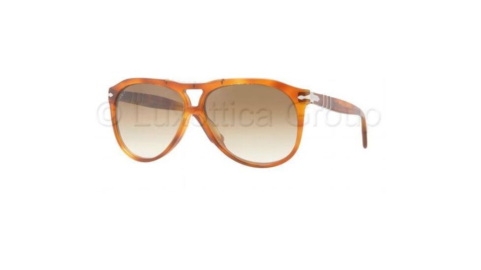Persol PO3008S Sunglasses 96/51-5512 - Light Havana Frame, Crystal Brown Gradient Lenses