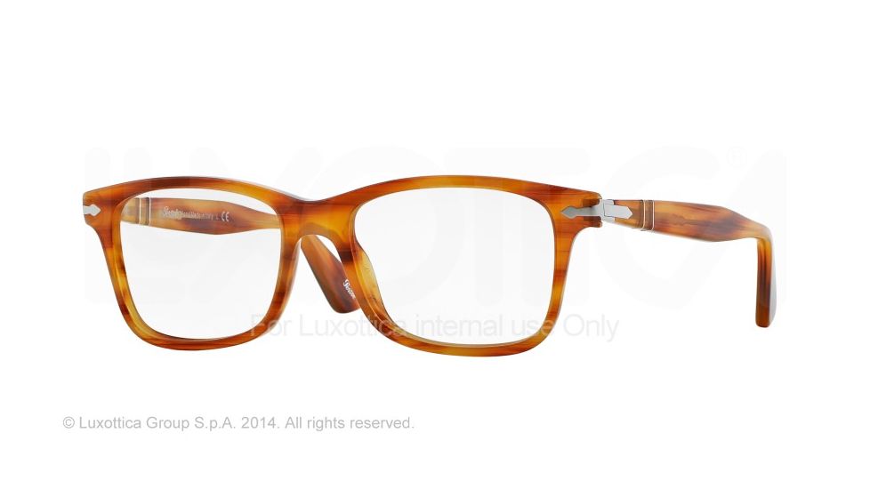Persol PO3014VM Eyeglass Frames 960-52 - Stripped Brown Frame
