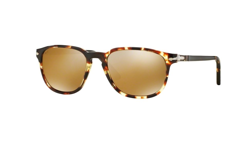 Persol PO3019S Sunglasses 985/W4-52 - Tabacco Virginia Frame, Light Brown Mirror Gold Lenses