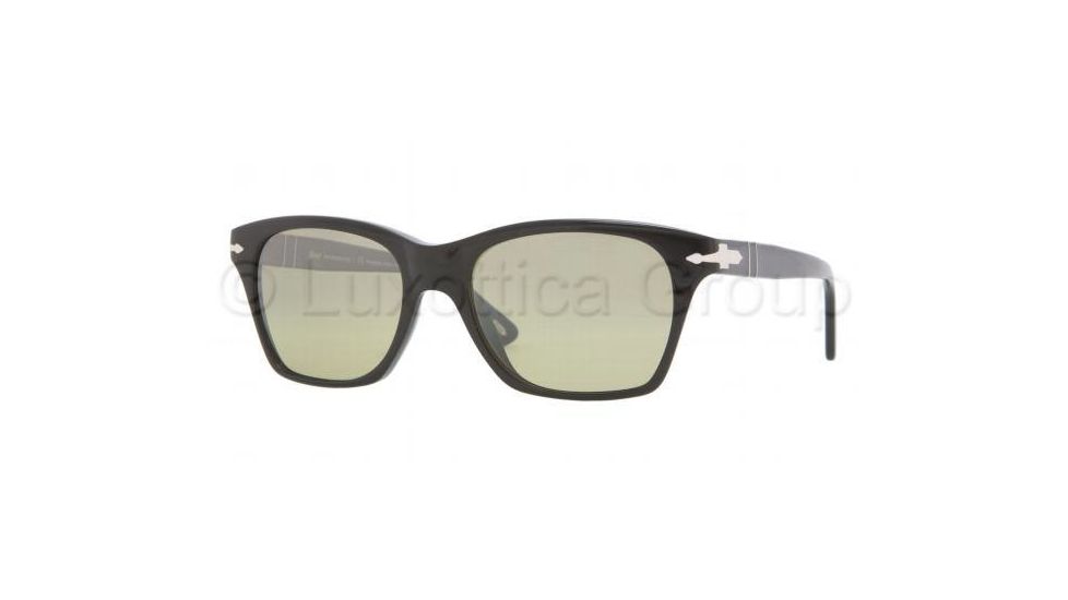 Persol PO3027S Sunglasses 95/83-5318 - Black Crystal Frame, Polar Green Gradient Lenses