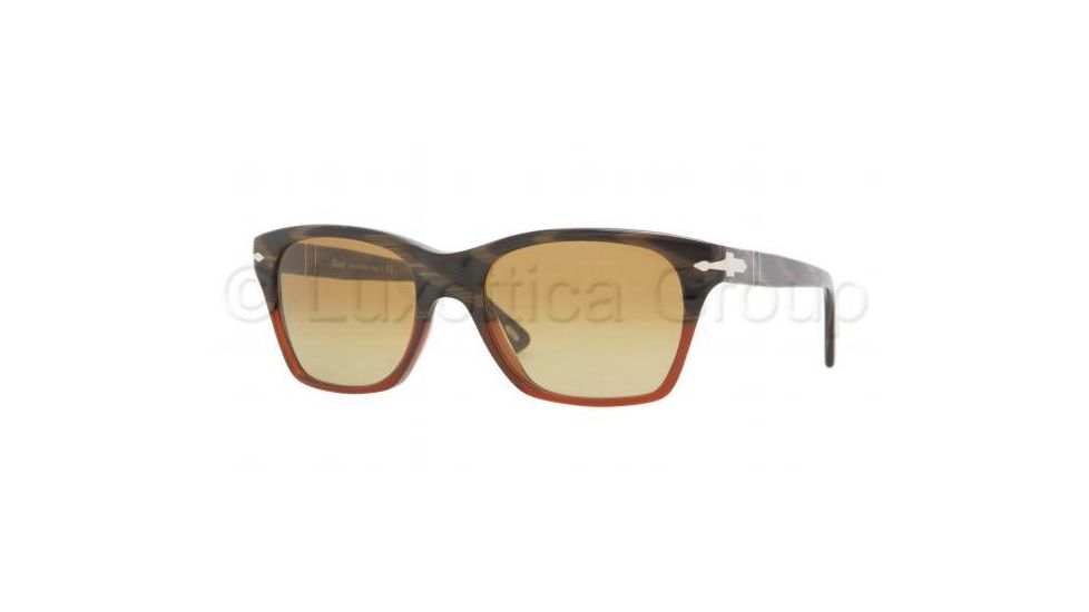 Persol PO3027S Sunglasses 953/85-5318 - Dark Horn Red Frame, Crystal Brown Lenses