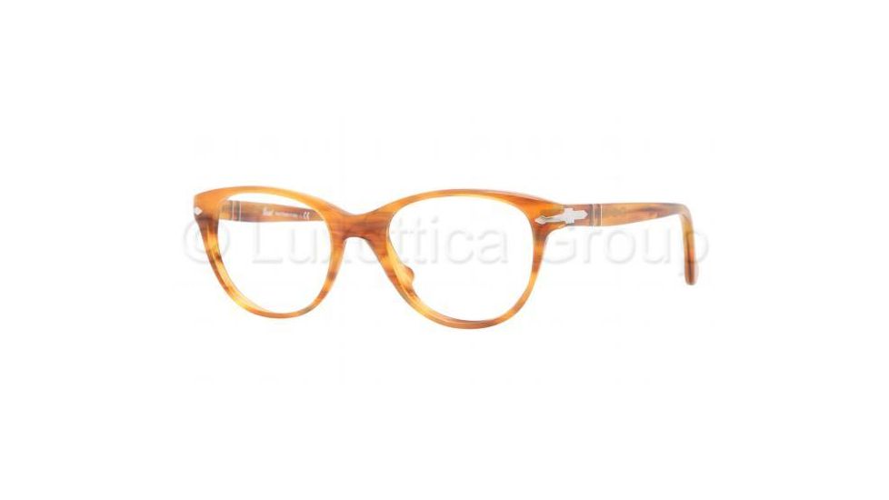 Persol PO3036V Eyeglass Frames 960-4819 - Stripped Brown Frame, Demo Lens Lenses