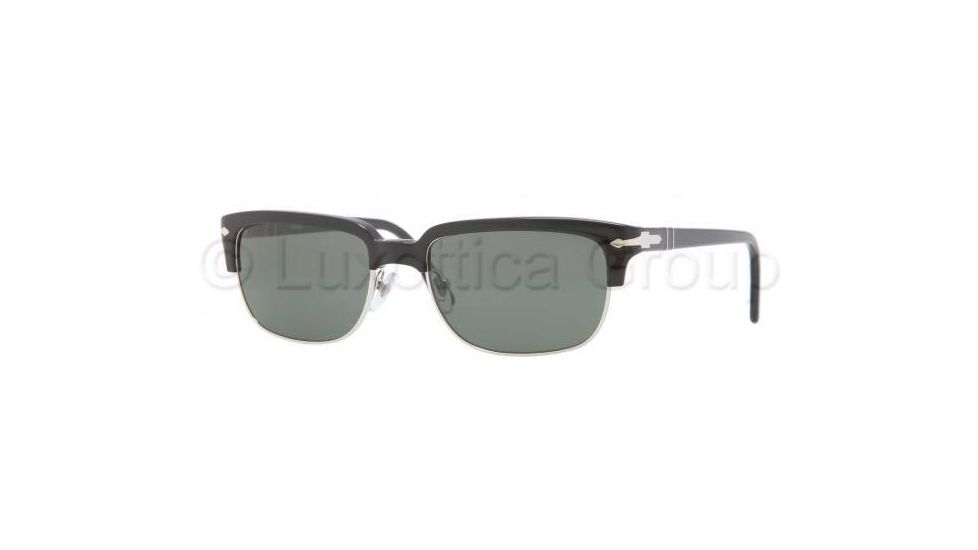 Persol PO3043S Sunglasses 95/31-5418 - Black Frame, Crystal Green Lenses