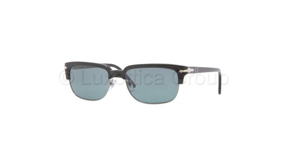 Persol PO3043S Sunglasses 95/4N-5418 - Black Frame, Crystal Blue Photochromic Polarized Lenses