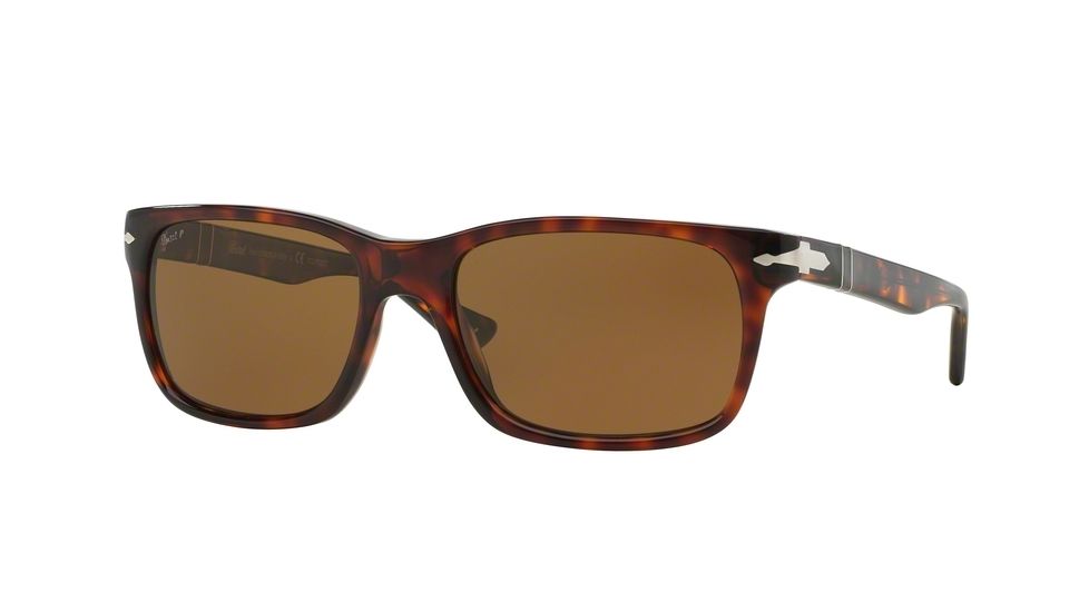 Persol PO3048S Sunglasses 24/57-55 - Havana Frame, Crystal Brown Polarized Lenses
