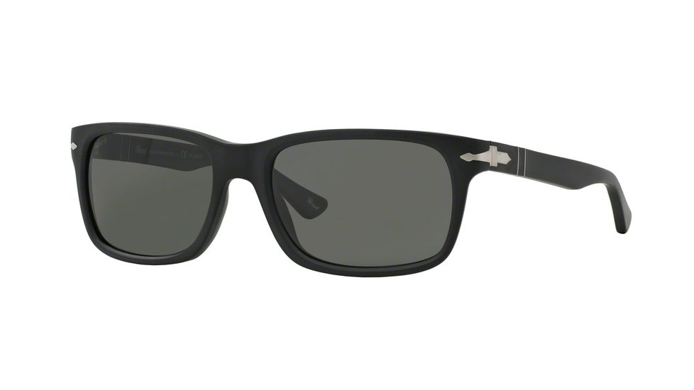 Persol PO3048S Sunglasses 900058-55 - Black Antique Frame, polar grey Lenses