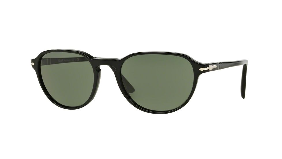 Persol PO3053S Sunglasses 901431-52 - Black Frame, Green Lenses