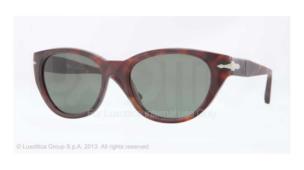 Persol PO3064S Sunglasses 900131-53 - Havana Frame, Green Lenses