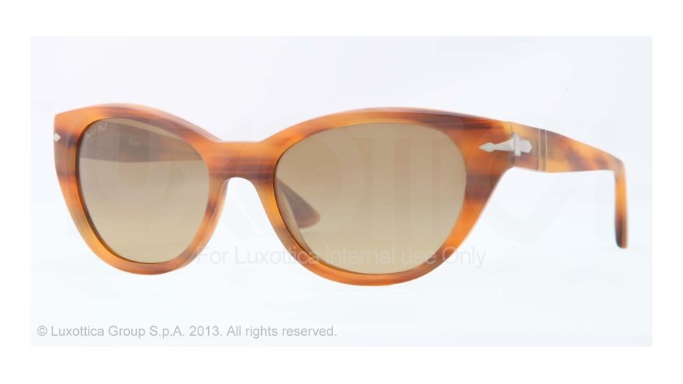 Persol PO3064S Sunglasses 901181-53 - Stripped Havana Frame, Photo Polar Grad Brown Lenses
