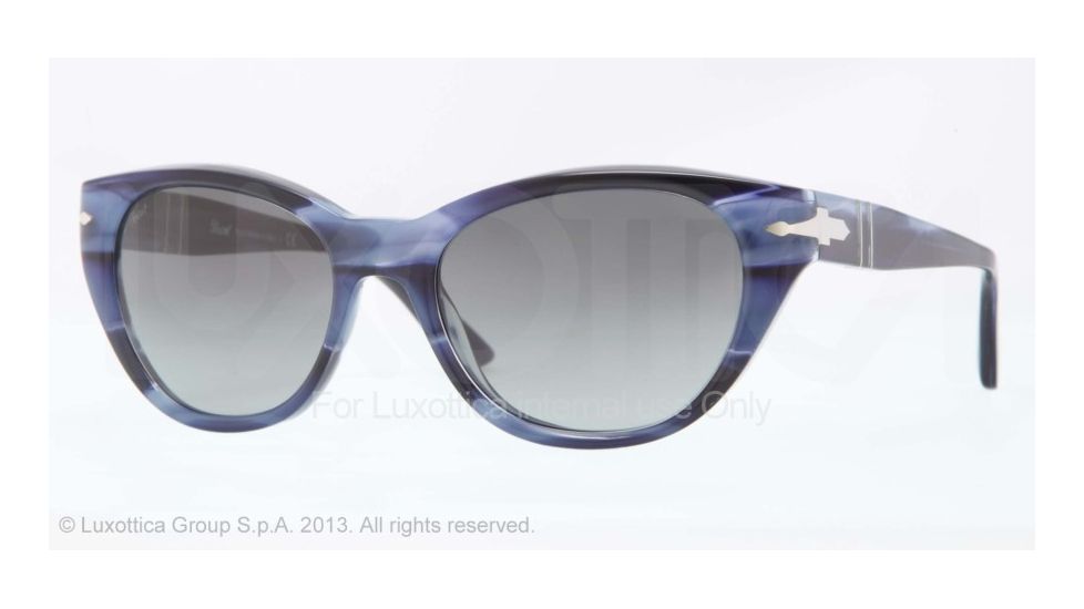 Persol PO3064S Sunglasses 901771-53 - Stripped Blue Frame, Gradient Grey Lenses