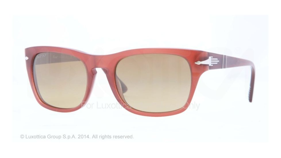 Persol PO3072S Sunglasses 100281-54 - Matte Opal Red Frame, Photo Polar Brown Lenses