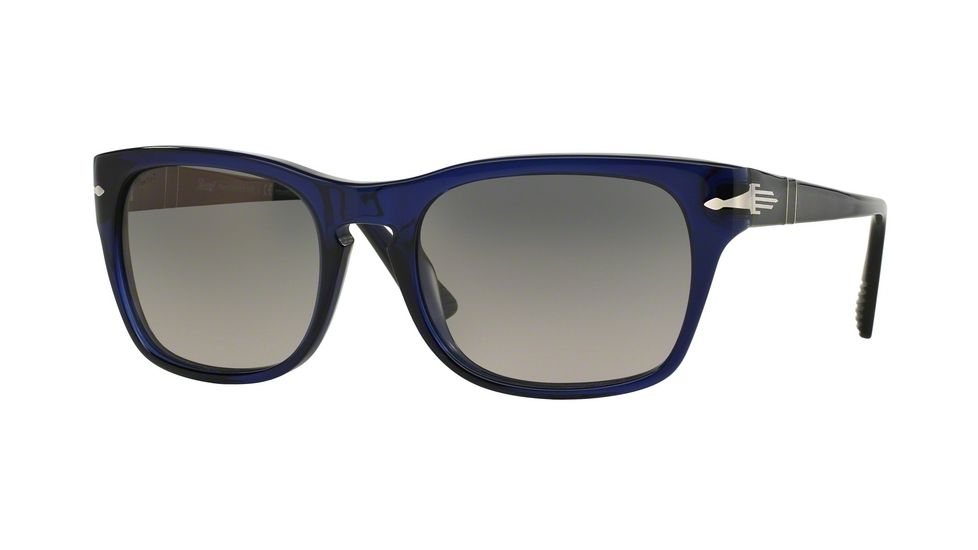 Persol PO3072S Sunglasses 181/M3-54 - Blue Frame, Polar Grey Gradient Lenses