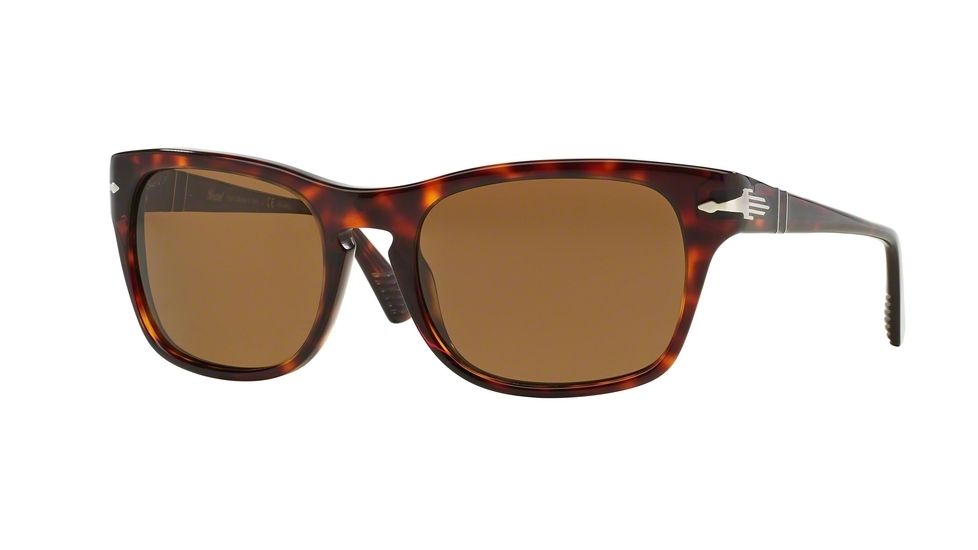 Persol PO3072S Sunglasses 24/57-57 - Havana Frame, Crystal Brown Polarized Lenses