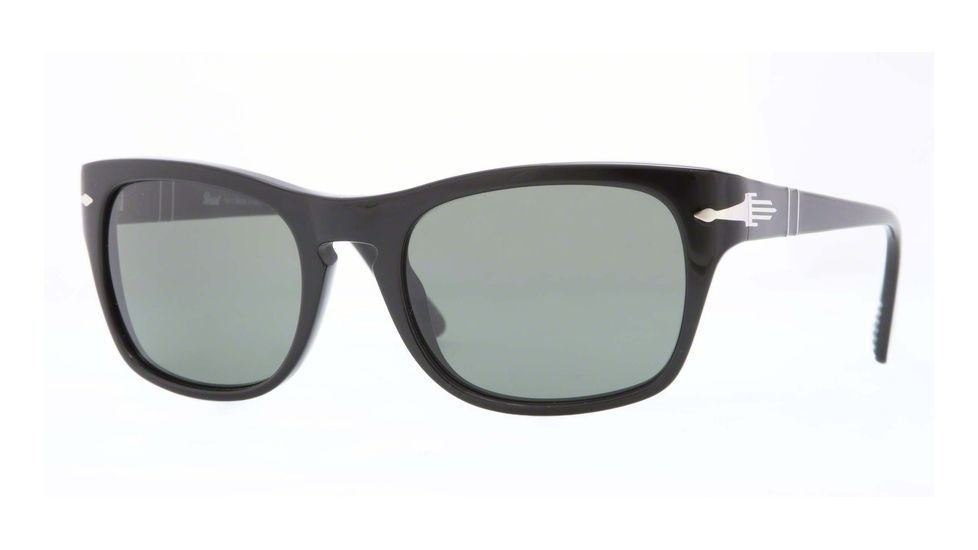 Persol PO3072S Sunglasses 95/31-54 - Black Frame, Crystal Green Lenses