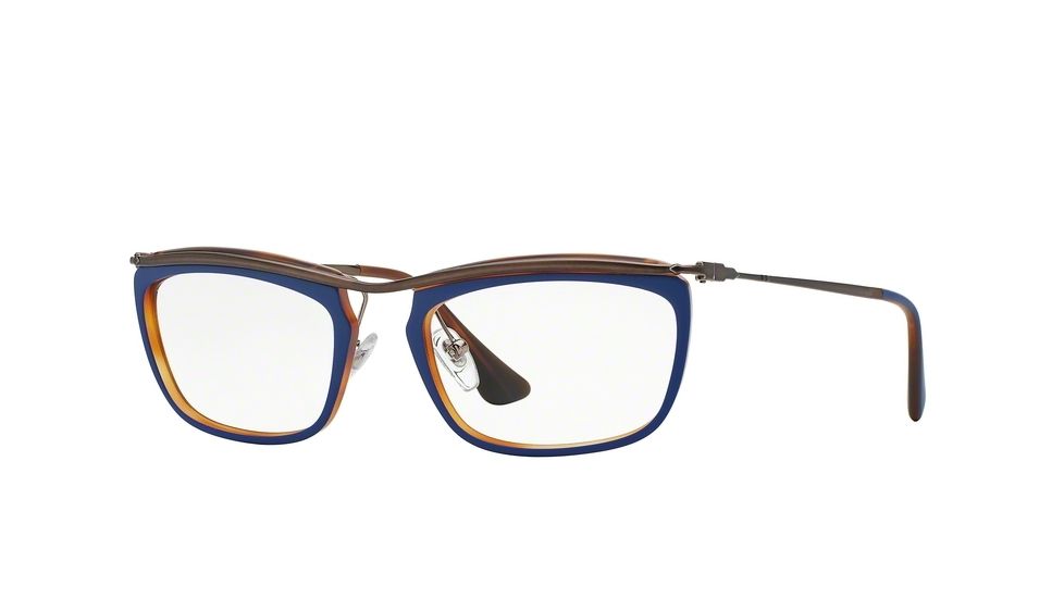 Persol PO3084V Eyeglass Frames 1009-53 - Top Blue/matte Havana Frame