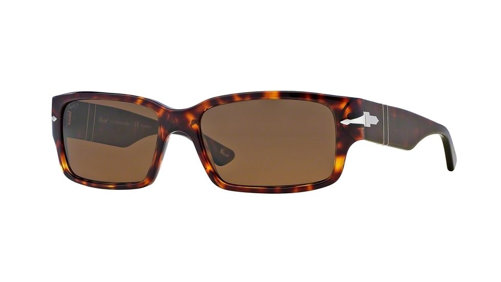 Persol PO3087S Sunglasses 24/57-58 - Havana Frame, Brown Polarized Lenses