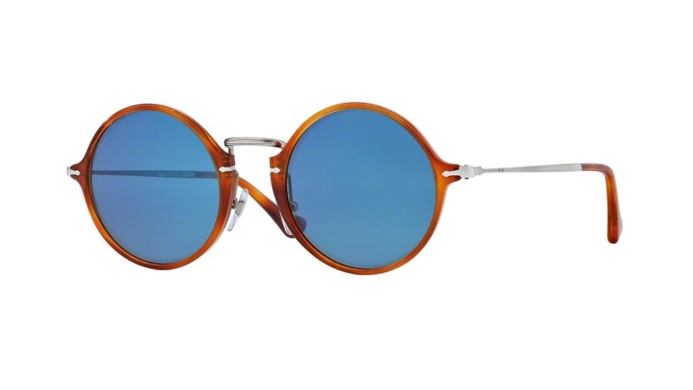 Persol PO3091SM Sunglasses 96/56-49 - Light Havana Frame, Blue Lenses