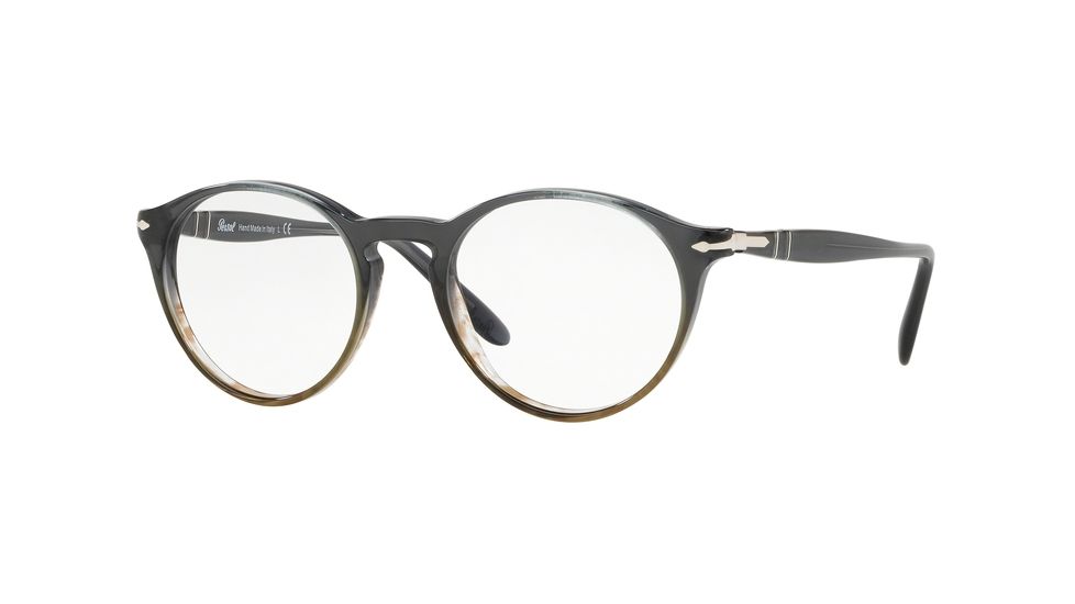 Persol PO3092V Eyeglass Frames 9053-50 - Grad Grey Striped Green Frame