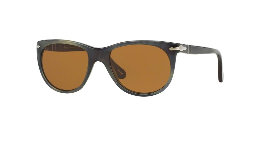 Persol PO3097S Sunglasses 101733-51 - Stripped Grey Havana Frame, Brown Lenses