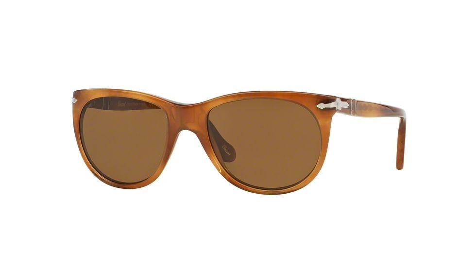 Persol PO3097S Sunglasses 101857-51 - Stripped Light Havana Frame, Polar Brown Lenses