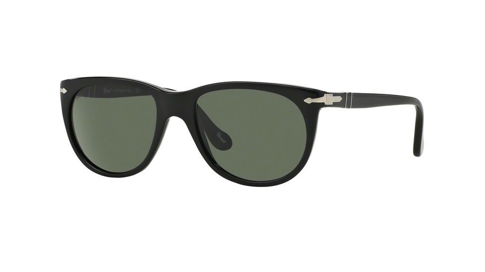 Persol PO3097S Sunglasses 95/31-51 - Black Frame, Green Lenses