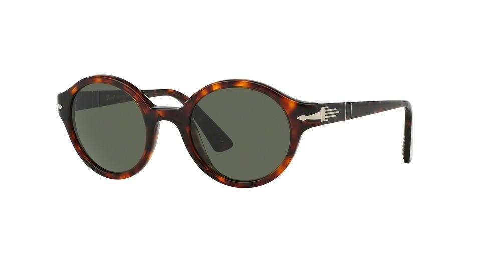 Persol PO3098S Sunglasses 24/31-50 - Havana Frame, Green Lenses