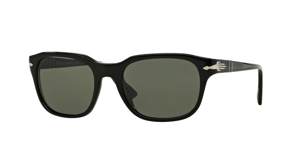 Persol PO3112S Sunglasses 95/58-53 - Black Frame, Polar Green Lenses