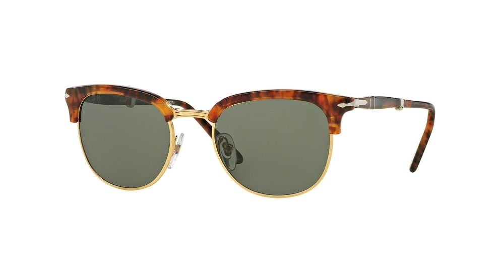 Persol PO3132S Sunglasses 108/58-51 - Caffe' Frame, Polar Green Lenses