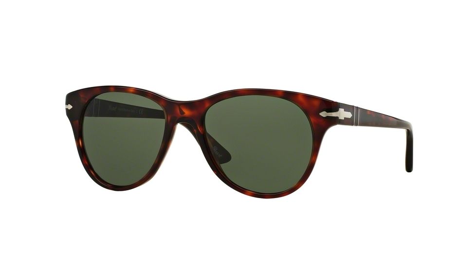 Persol PO3134S Sunglasses 24/31-51 - Havana Frame, Green Lenses