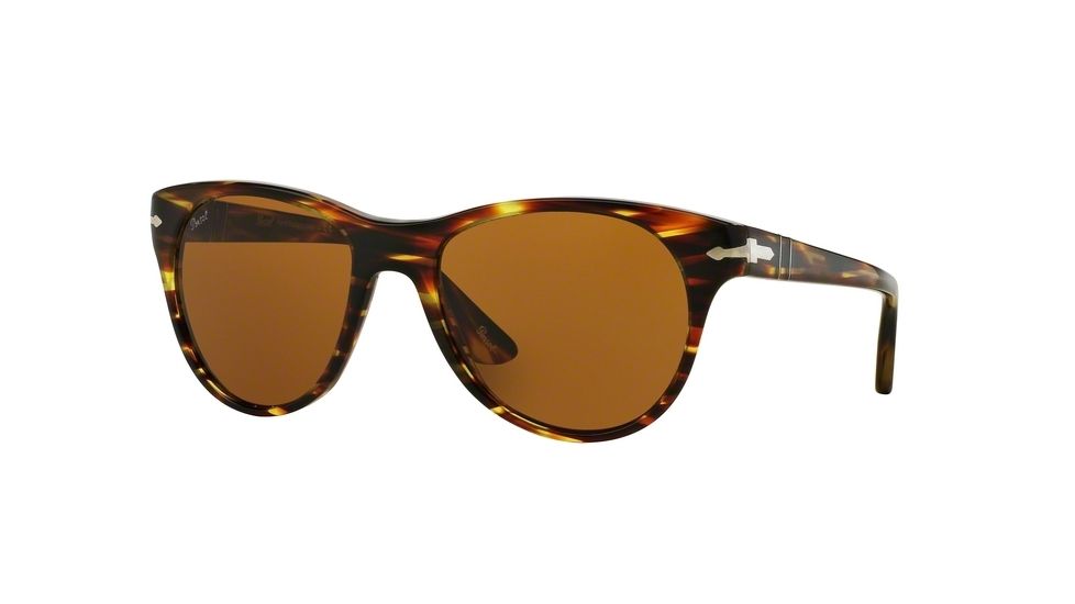 Persol PO3134S Sunglasses 938/33-51 - Green Striped Frame, Brown Lenses