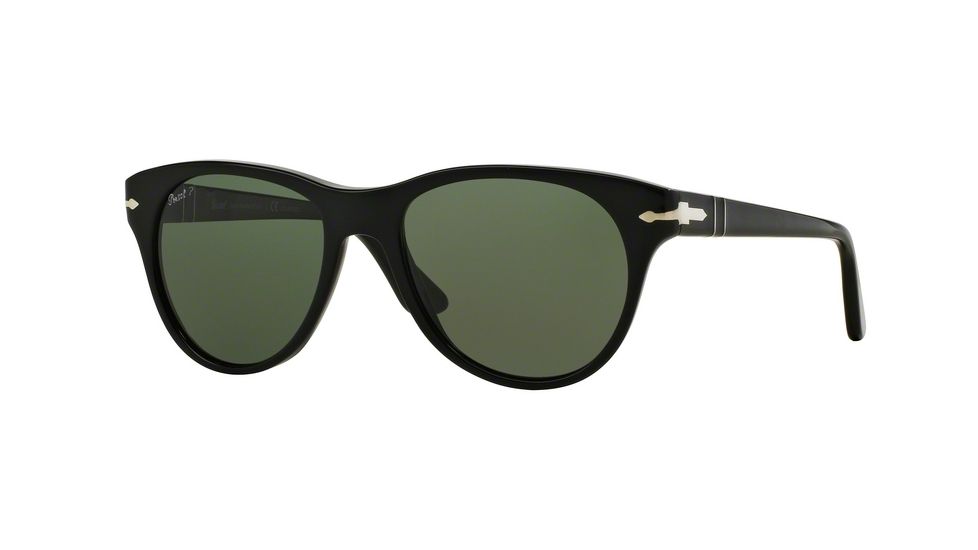 Persol PO3134S Sunglasses 95/58-51 - Black Frame, Green Polarized Lenses