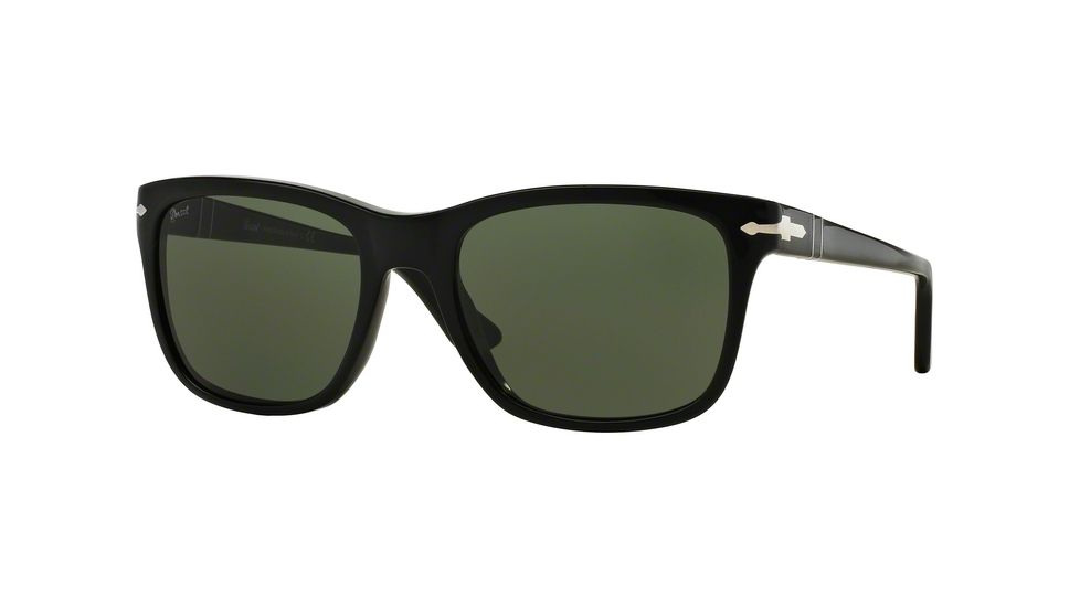 Persol PO3135S Sunglasses 95/31-52 - Black Frame, Green Lenses