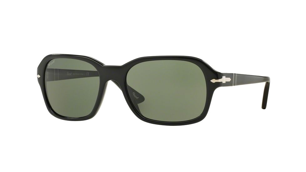 Persol PO3136S Sunglasses 95/31-57 - Black Frame, Green Lenses