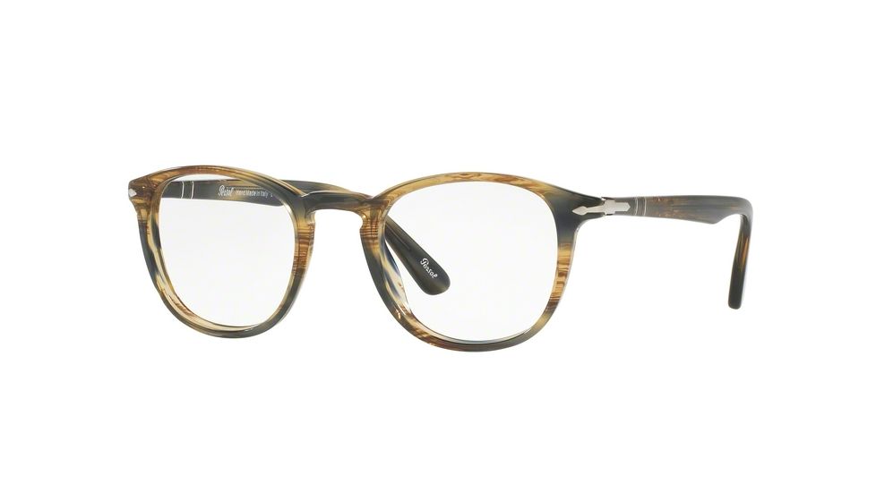 Persol PO3143V Eyeglass Frames 1049-47 - Striped Brown Grey Frame