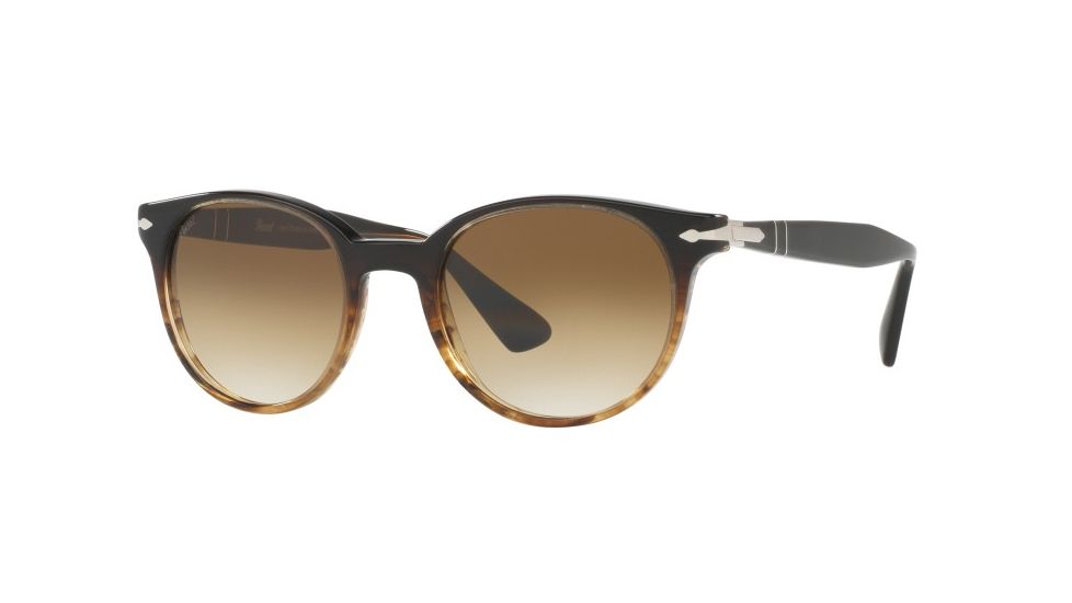 Persol PO3151S Sunglasses 102651-49 - Brown/brown Striped Frame, Clear Gradient Brown Lenses