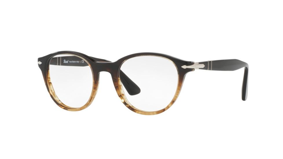 Persol PO3153V Eyeglass Frames 1026-48 - Brown/stripped Brown Frame