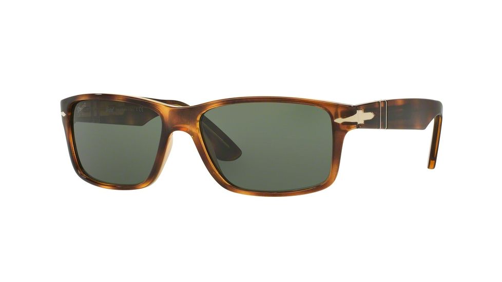 Persol PO3154S Sunglasses 104331-58 - Havana Frame, Green Lenses