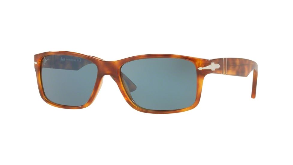 Persol PO3154S Sunglasses 105256-58 - Light Havana Frame, Azure Gradient Blue Lenses