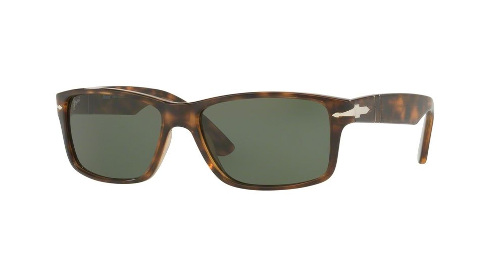 Persol PO3154S Sunglasses 105431-58 - Dark Havana Frame, Green Lenses